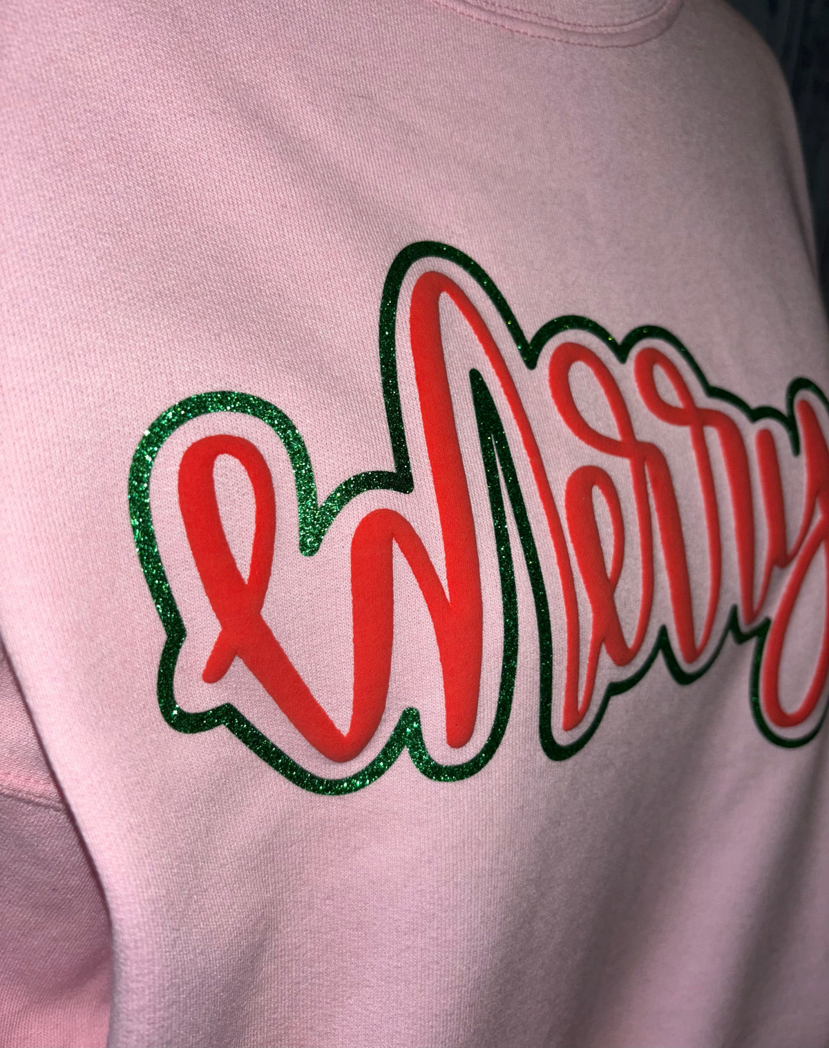 PUFF GLITTER MERRY SWEATSHIRT