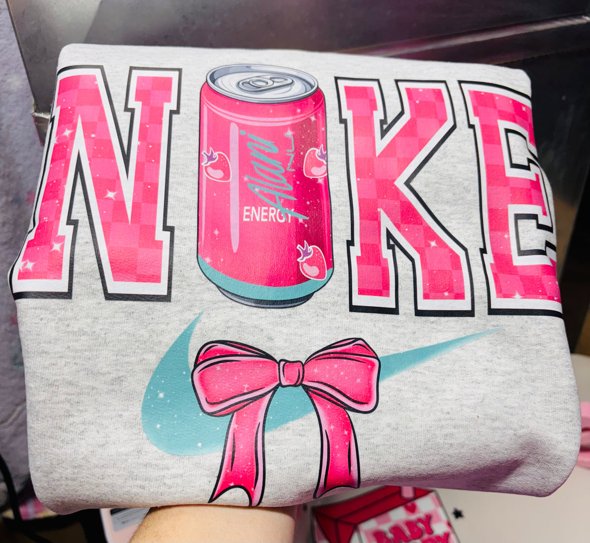 Youth Pink Slush Swoosh Sweater