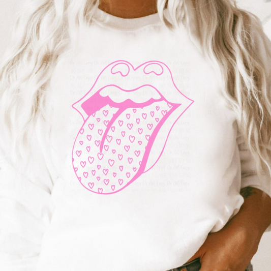PINK HEART LIPS SWEATER