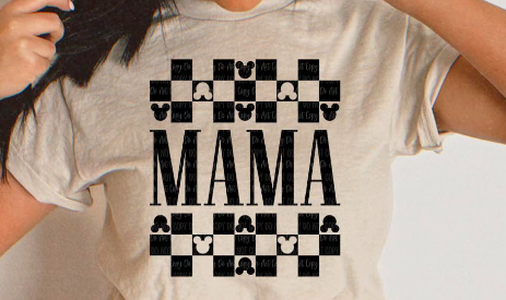 MAMA MOUSE CHECK COMFORT COLORS TEE
