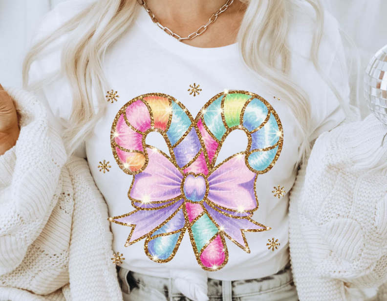 Glitter Candy Canes Tee