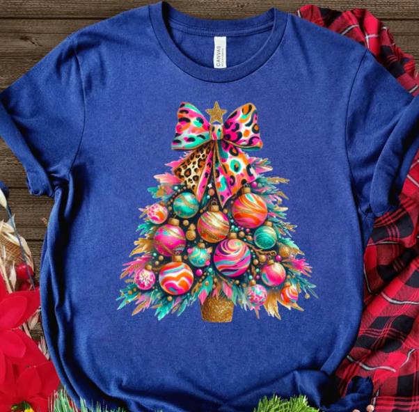 Cheetah xmas Tree Tee
