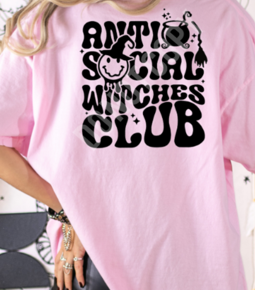 ANTI SOCUAL WITCHES CLUB FRONT/BACK TEE